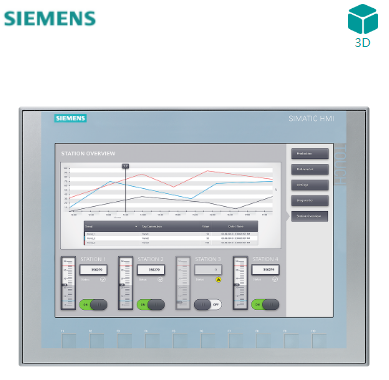 SIMATIC HMI，KTP1200 基本版， 精簡(jiǎn)面板， 按鍵式/觸摸式操作， 12